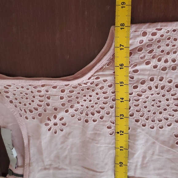 Ann Taylor Loft sz S soft pink sleeveless with mesh top. 🌛 - Picture 7 of 8